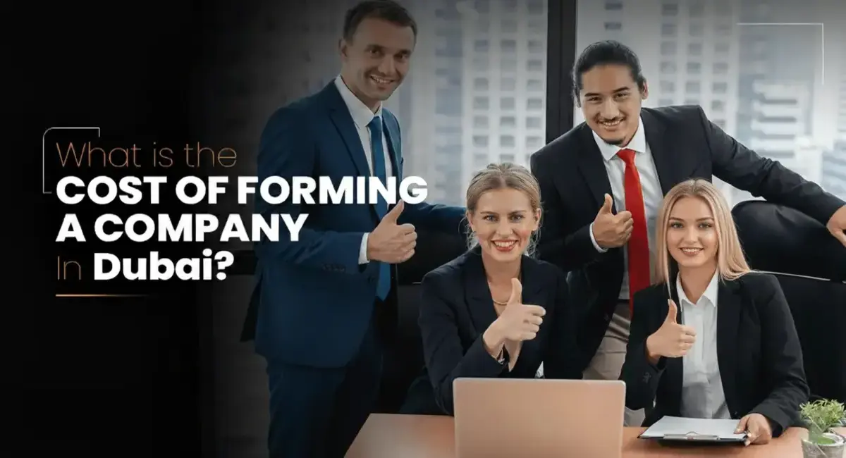 Entrepreneur reviewing company formation documents in Dubai office