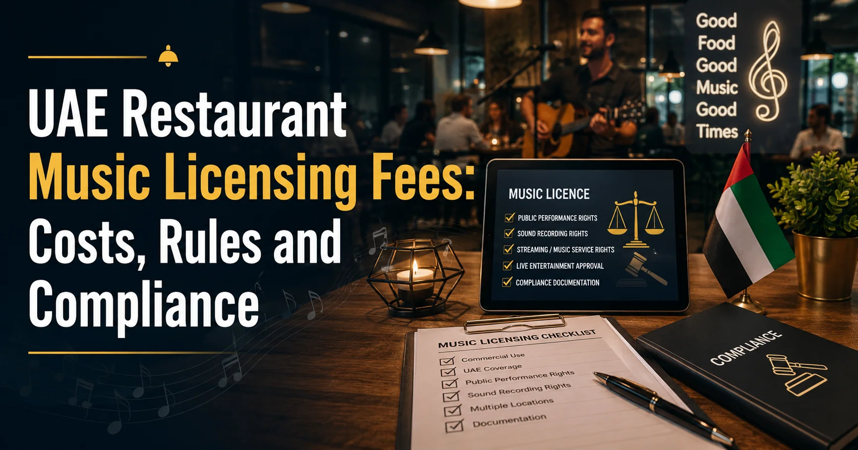 UAE restaurant music licensing fees