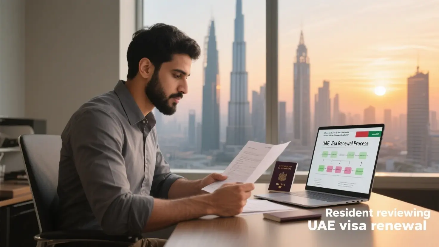 Resident reviewing UAE visa renewal