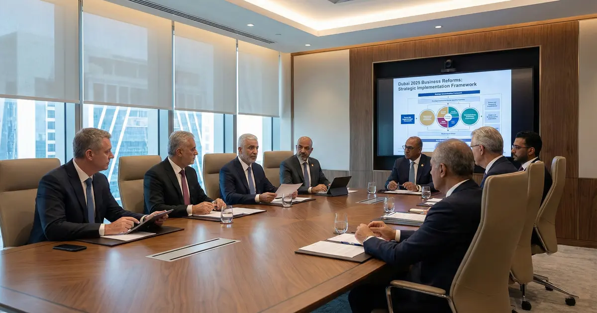 Dubai business leaders discussing 2025 reforms